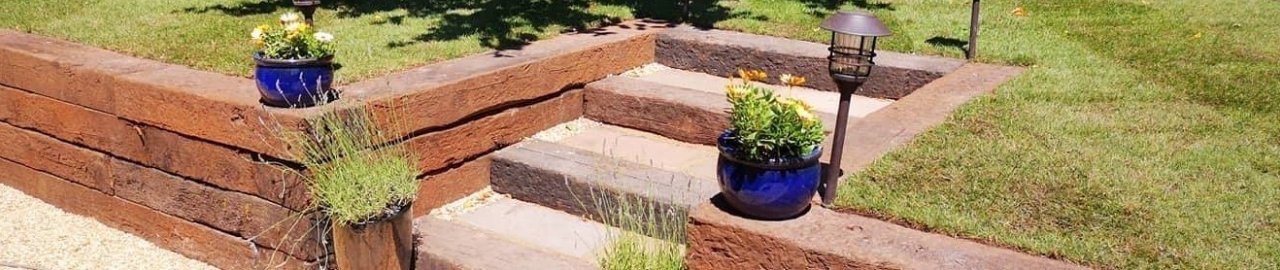 Walls, raised beds & ponds with railway sleepers