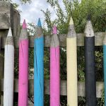 GIANT PENCILS! AN EYE-CATCHING USE OF WOODEN LANDSCAPING POLES