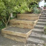 MARTIN'S MULTI-LAYERED OAK PLANTERS WITH NEW RAILWAY SLEEPERS