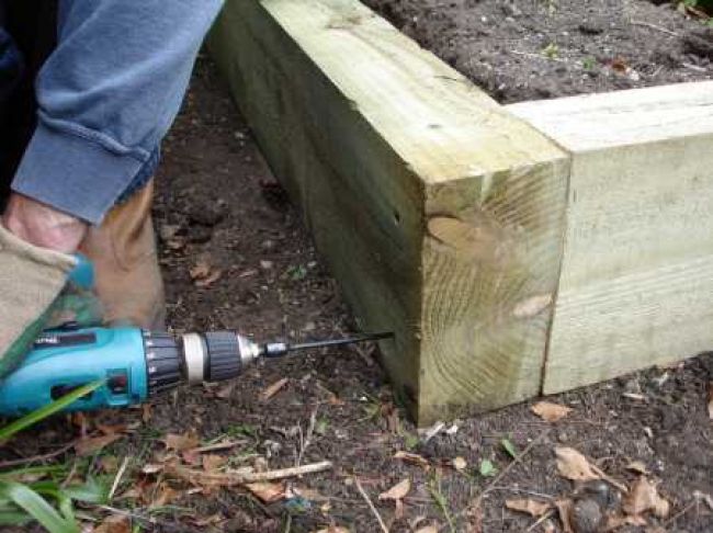 How To Install Railway Sleepers As Edging For Flower