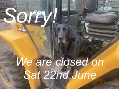 APOLOGIES TO EVERYONE PLANNING TO VISIT US THIS SATURDAY!